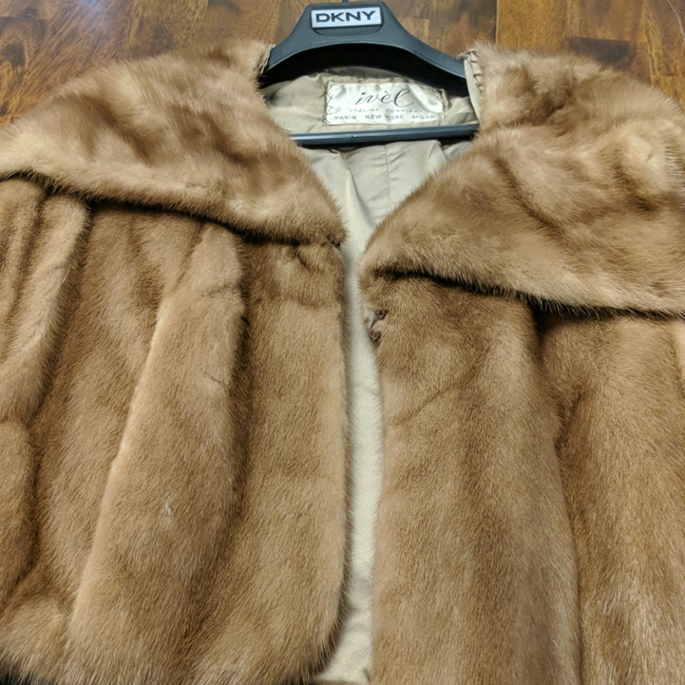 Genuine mink vintage cape